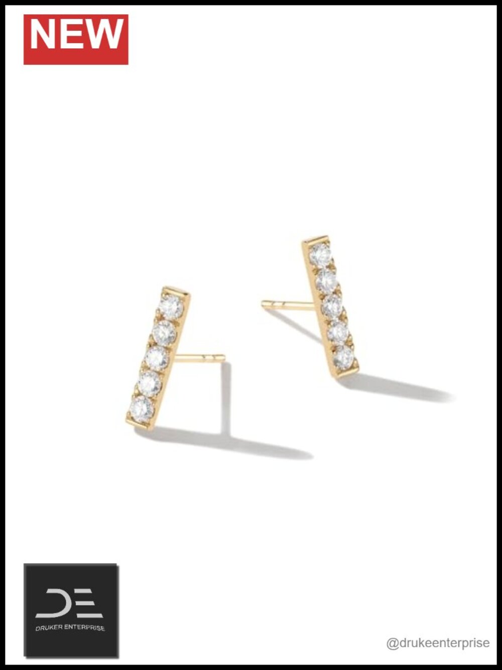 0.7 CT Lab-Grown Diamond Stud Earrings in 14K Solid Gold, D-E Color VS Clarity